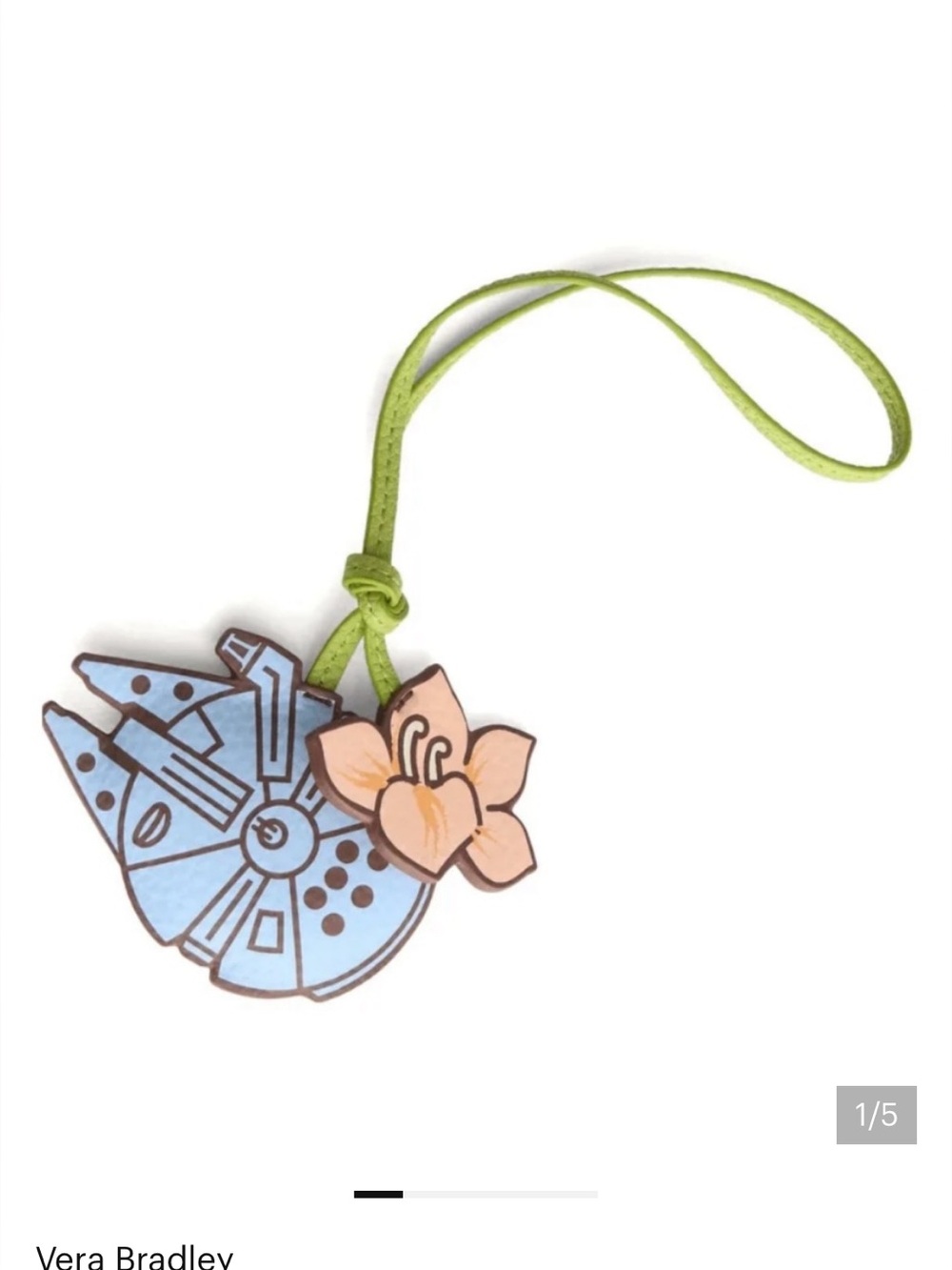 Vera Bradley Disney Star Wars Bag Charm Millennium Falcon Floral, NWT